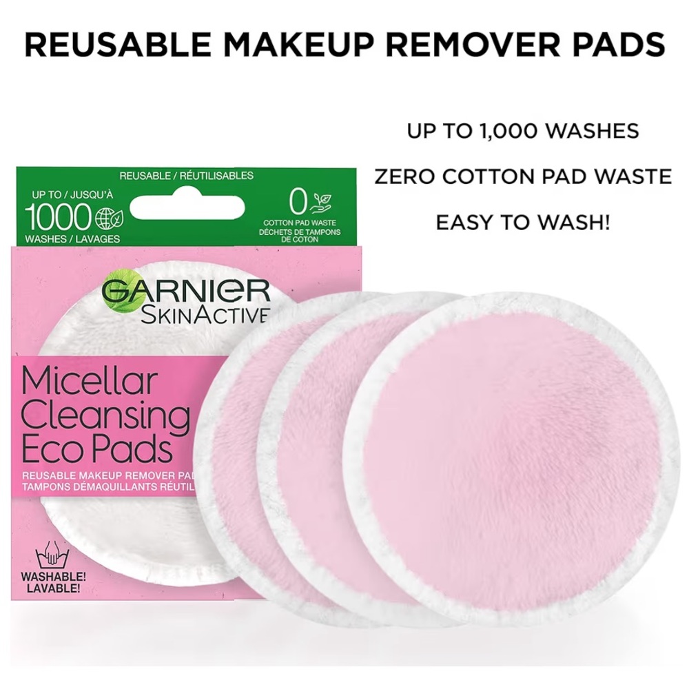 NEW Garnier SkinActive Micellar Reusable Makeup Remover Microfiber Pads